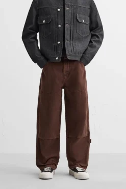 ZARA Calças^CALÇAS CARPINTARIA RELAXED FIT Óxido