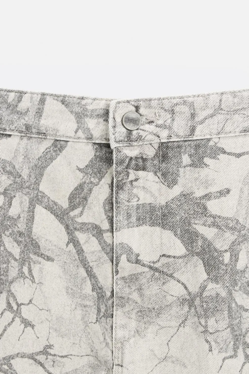 ZARA Calças^CALÇAS CARPINTERO COM ESTAMPADO Cinzento