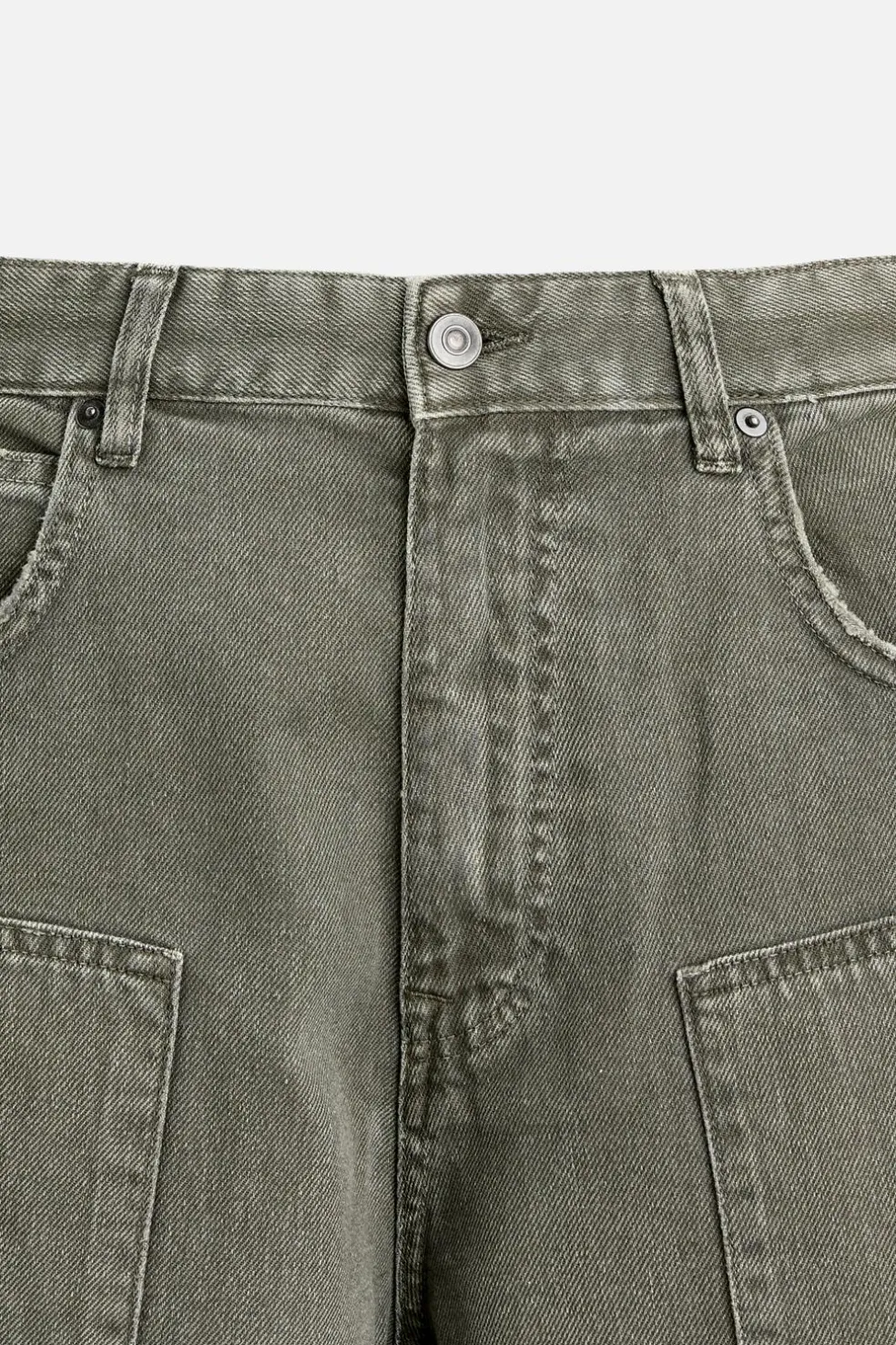 ZARA Calças^CALÇAS C/BOLSO DE CARPINTEIRO Azul / Verde