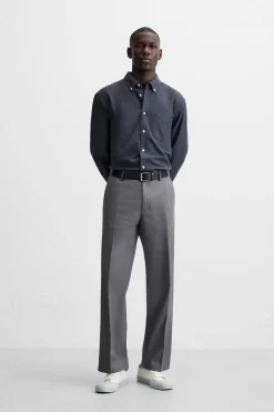 ZARA Calças^CALÇAS CHINO Cinzento-médio