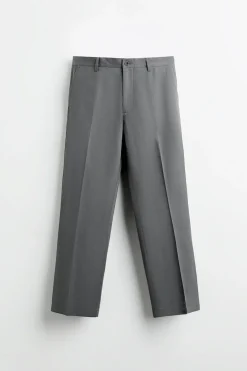 ZARA Calças^CALÇAS CHINO Cinzento-médio
