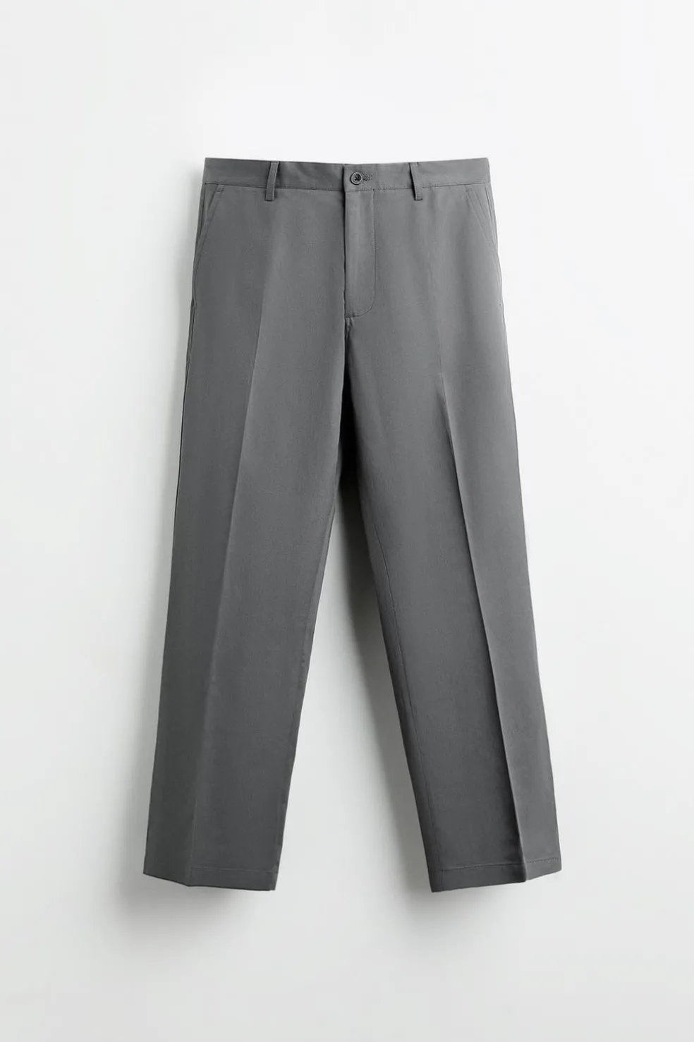 ZARA Calças^CALÇAS CHINO Cinzento-médio