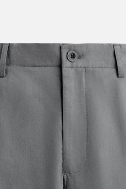 ZARA Calças^CALÇAS CHINO Cinzento-médio