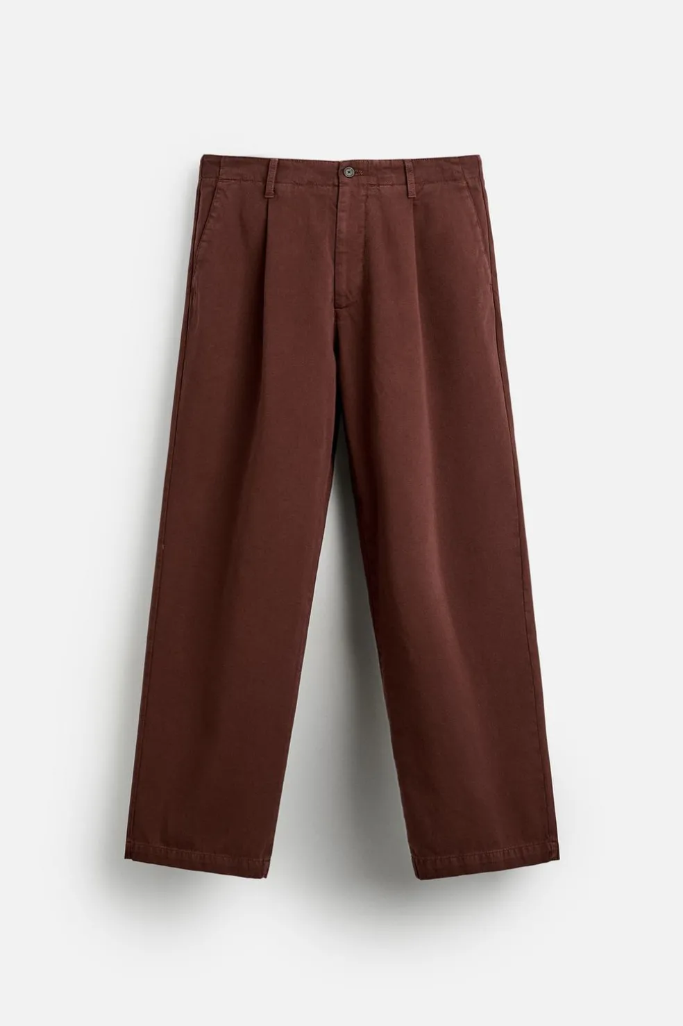ZARA Calças^CALÇAS CHINO DE ESTRUTURA SARJA Bordeaux