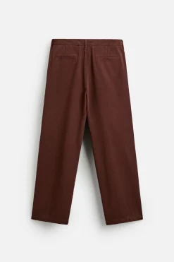 ZARA Calças^CALÇAS CHINO DE ESTRUTURA SARJA Bordeaux
