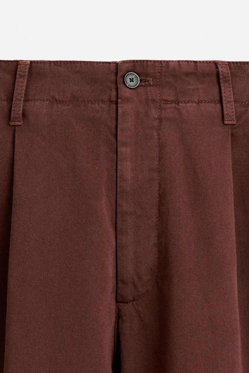 ZARA Calças^CALÇAS CHINO DE ESTRUTURA SARJA Bordeaux
