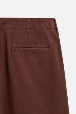 ZARA Calças^CALÇAS CHINO DE ESTRUTURA SARJA Bordeaux