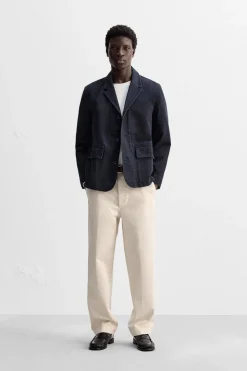 ZARA Calças^CALÇAS CHINO ESTRUTURA Cru
