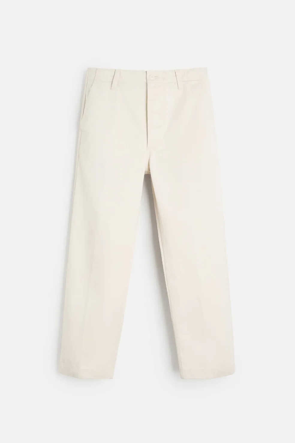 ZARA Calças^CALÇAS CHINO ESTRUTURA Cru