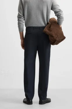 ZARA Calças^CALÇAS CHINO REGULAR FIT Azul-marinho