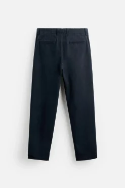 ZARA Calças^CALÇAS CHINO REGULAR FIT Azul-marinho