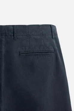 ZARA Calças^CALÇAS CHINO REGULAR FIT Azul-marinho