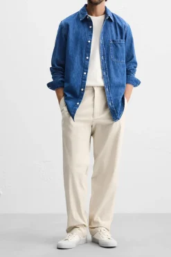 ZARA Calças^CALÇAS CHINOS DIREITAS Cru