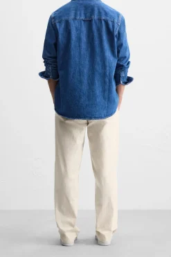 ZARA Calças^CALÇAS CHINOS DIREITAS Cru