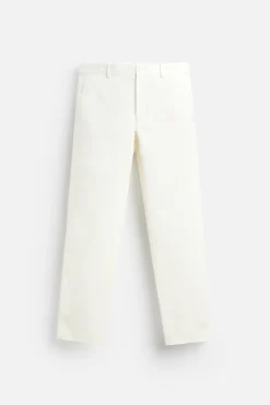 ZARA Calças^CALÇAS CHINOS DIREITAS Branco-marfim