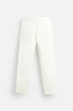 ZARA Calças^CALÇAS CHINOS DIREITAS Branco-marfim