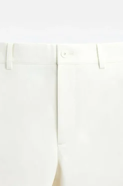 ZARA Calças^CALÇAS CHINOS DIREITAS Branco-marfim
