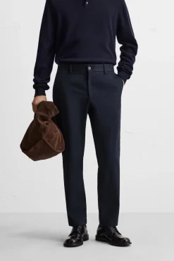 ZARA Calças^CALÇAS CHINOS SLIM FIT Azul-marinho