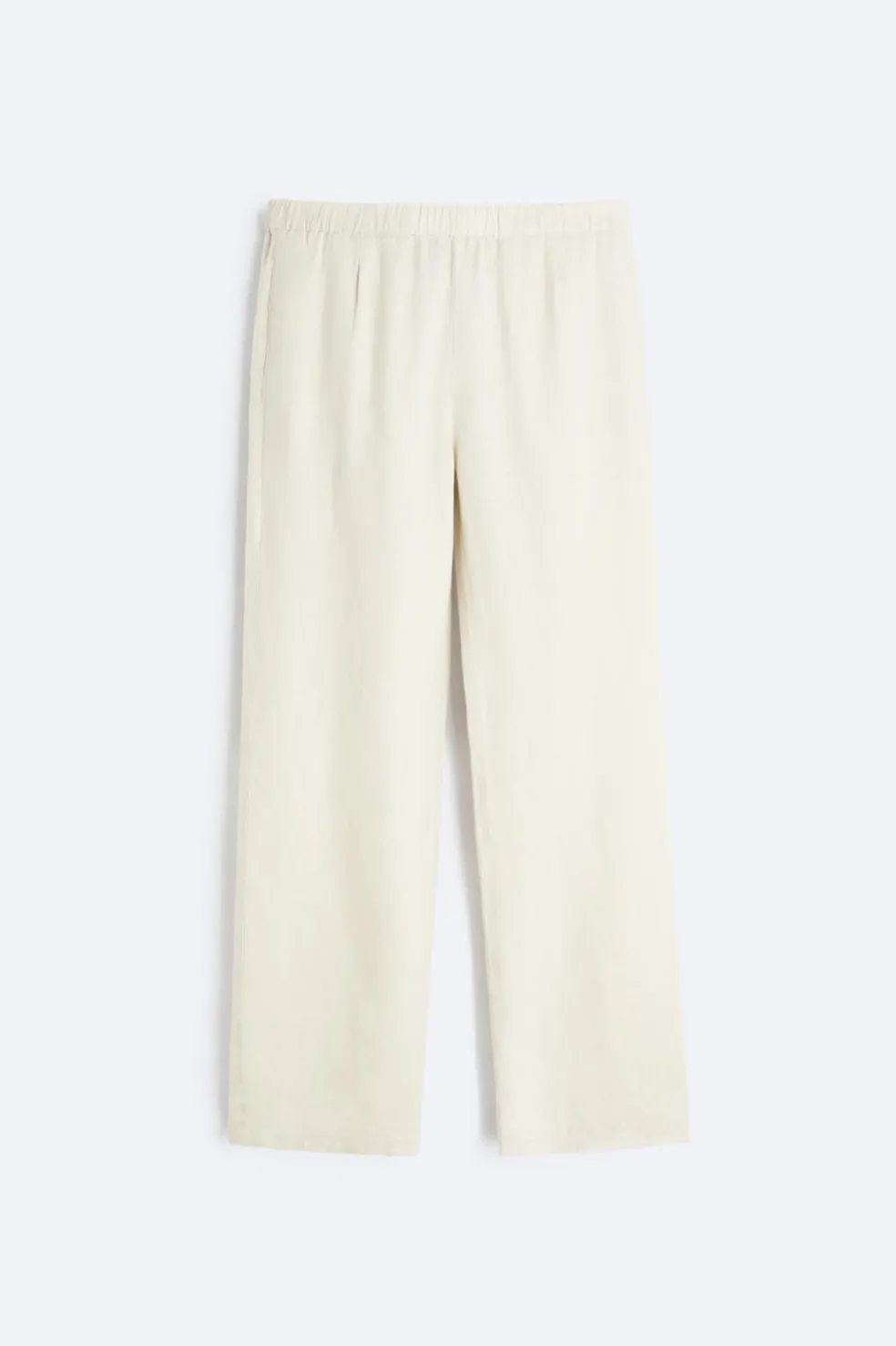 ZARA Calças^CALÇAS CINTURA JOGGER 100% LINHO Areia