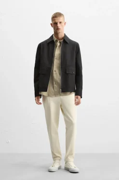 ZARA Calças^CALÇAS CINTURA JOGGER EASY CARE Cru
