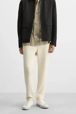 ZARA Calças^CALÇAS CINTURA JOGGER EASY CARE Cru
