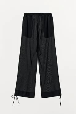 ZARA Calças|Lingerie^CALÇAS COM BAINHAS COM LAÇADAS Preto