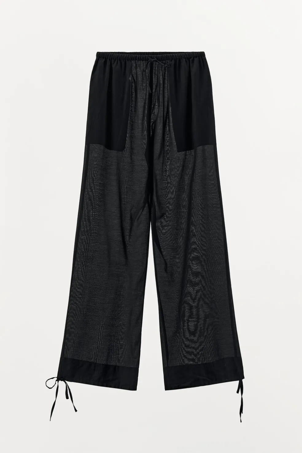 ZARA Calças|Lingerie^CALÇAS COM BAINHAS COM LAÇADAS Preto