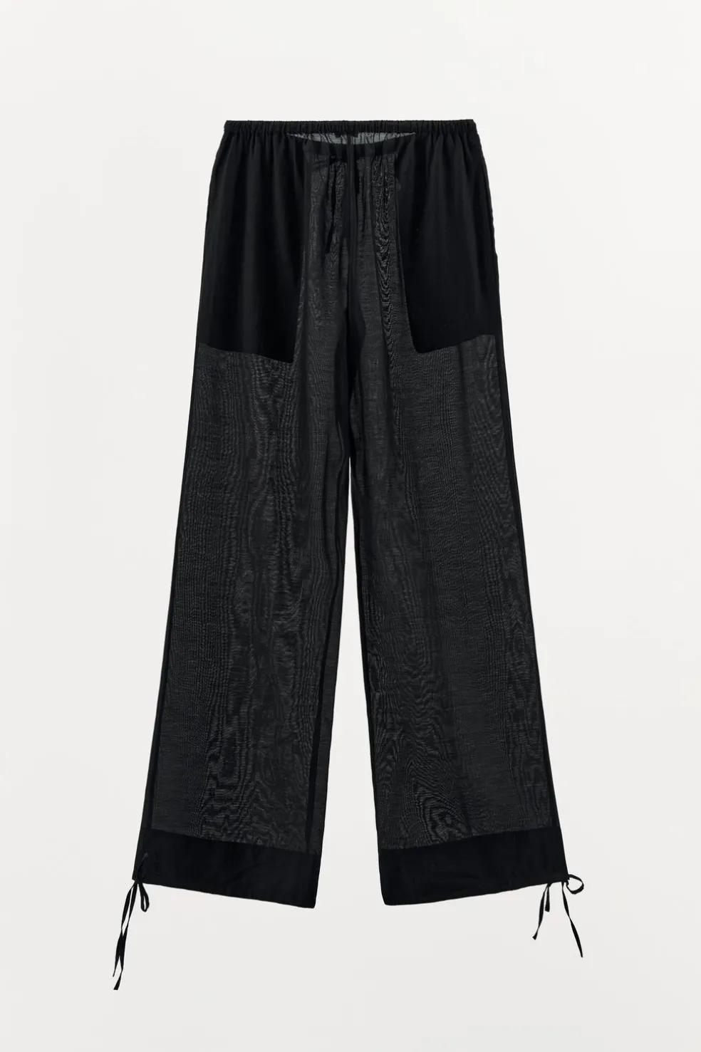 ZARA Calças|Lingerie^CALÇAS COM BAINHAS COM LAÇADAS Preto