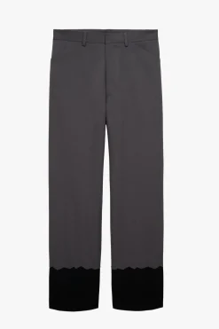 ZARA Calças^CALÇAS COM BAIXO COMBINADO X STEFANO PILATI Cinzento