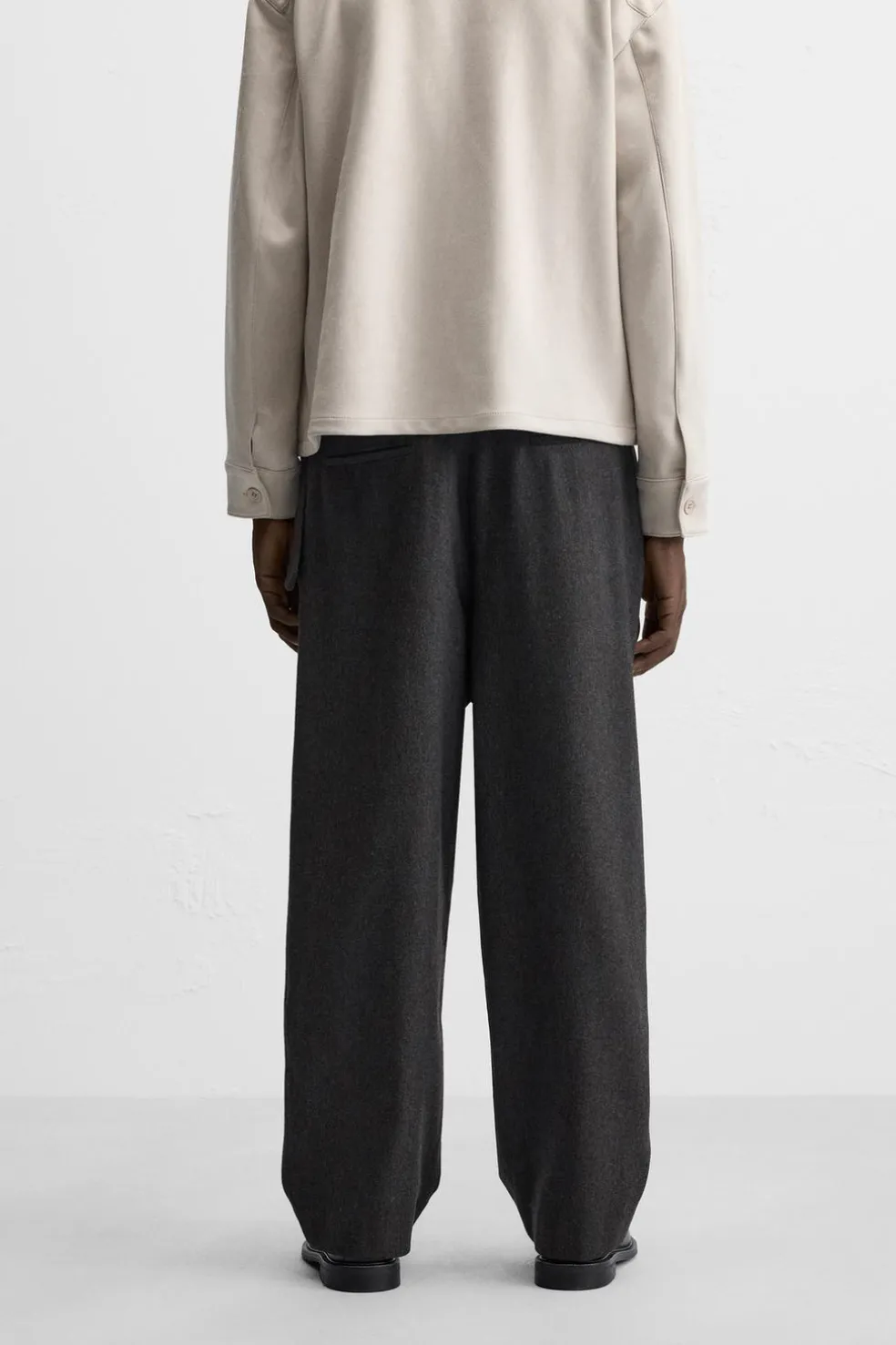 ZARA Vestuário De Inverno|Calças^CALÇAS COM CINTO EM FLANELA Castanho