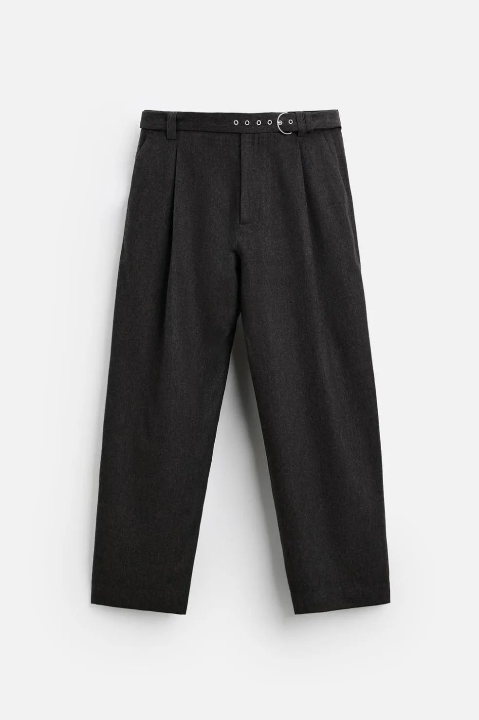 ZARA Vestuário De Inverno|Calças^CALÇAS COM CINTO EM FLANELA Castanho