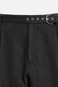 ZARA Vestuário De Inverno|Calças^CALÇAS COM CINTO EM FLANELA Castanho