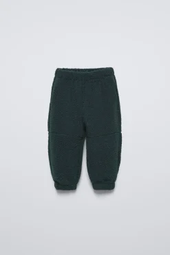 CALÇAS COM EFEITO DE PELO ENCARACOLADO FORRADAS-ZARA Best Sale