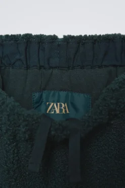 CALÇAS COM EFEITO DE PELO ENCARACOLADO FORRADAS-ZARA Best Sale