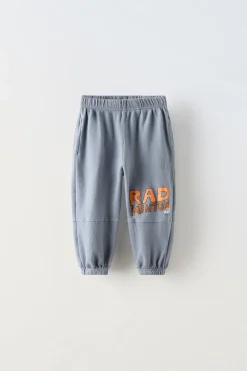 CALÇAS COM ESTAMPADO DE MENSAGEM-ZARA Sale