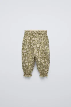 CALÇAS COM ESTAMPADO FLORAL E ELÁSTICOS-ZARA Best
