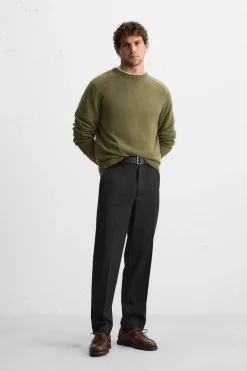 ZARA Calças^CALÇAS COM ESTRUTURA TWILL Preto