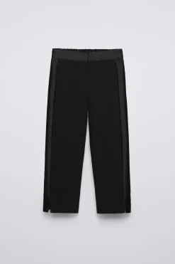CALÇAS COM FAIXA LATERAL ACETINADA-ZARA Best