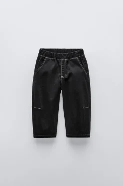 CALÇAS COM PINÇAS E PESPONTOS-ZARA Cheap