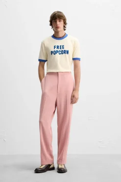 ZARA Calças^CALÇAS COM PRESILHA X HARRY LAMBERT Rosa