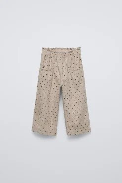 CALÇAS DE BOMBAZINA FINA BOLINHAS-ZARA Shop