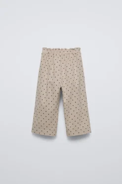 CALÇAS DE BOMBAZINA FINA BOLINHAS-ZARA Shop