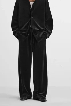 ZARA Vestuário De Inverno|Calças^CALÇAS DE CINTURA JOGGER EM VELUDO Preto