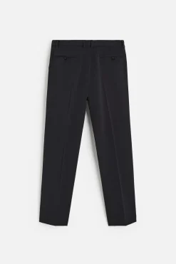 ZARA Vestuário De Inverno|Calças^CALÇAS DE FATO 100 % LÃ Azul-marinho