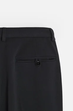 ZARA Vestuário De Inverno|Calças^CALÇAS DE FATO 100 % LÃ Azul-marinho