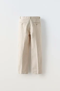 CALÇAS DE FATO SLIM FIT COM LINHO-ZARA Discount