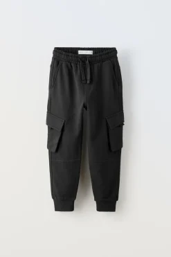 CALÇAS DE FELPA CARGO-ZARA New
