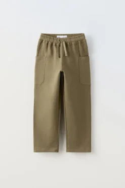 CALÇAS DE FELPA COM BOLSOS-ZARA Discount