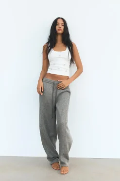 ZARA Calças|Sweatshirts / Joggers^CALÇAS DE FELPA COM BRILHO Cinzento