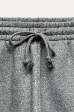 ZARA Calças|Sweatshirts / Joggers^CALÇAS DE FELPA COM BRILHO Cinzento